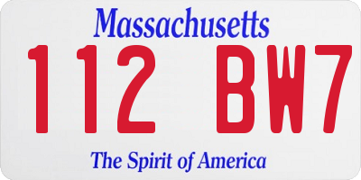 MA license plate 112BW7