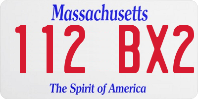 MA license plate 112BX2