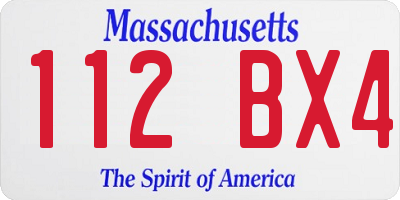 MA license plate 112BX4