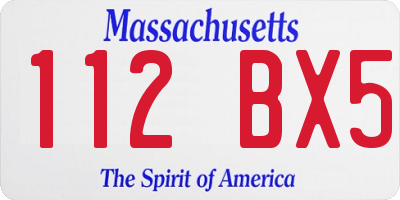 MA license plate 112BX5