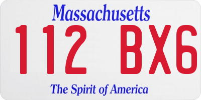 MA license plate 112BX6