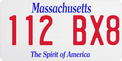 MA license plate 112BX8