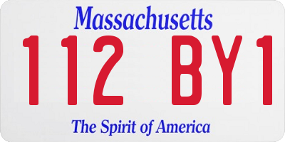 MA license plate 112BY1