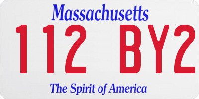 MA license plate 112BY2
