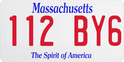 MA license plate 112BY6
