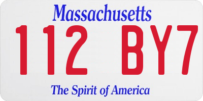 MA license plate 112BY7