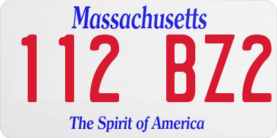 MA license plate 112BZ2