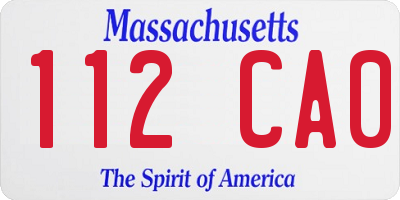 MA license plate 112CA0
