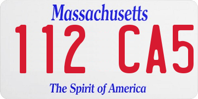 MA license plate 112CA5