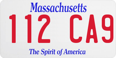MA license plate 112CA9