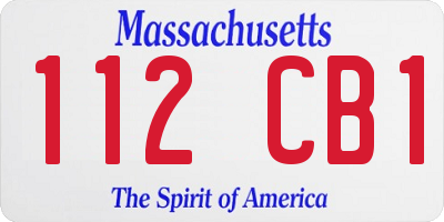 MA license plate 112CB1