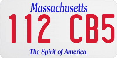 MA license plate 112CB5