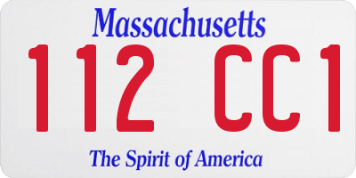 MA license plate 112CC1