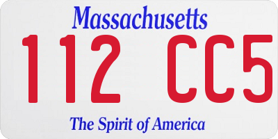 MA license plate 112CC5