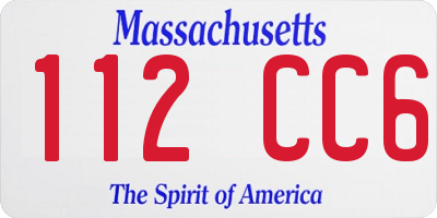 MA license plate 112CC6