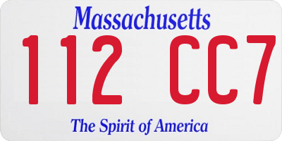 MA license plate 112CC7