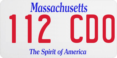 MA license plate 112CD0
