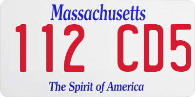 MA license plate 112CD5