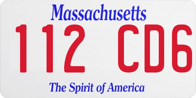 MA license plate 112CD6