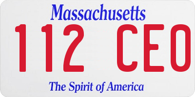 MA license plate 112CE0