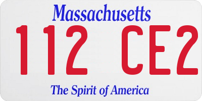 MA license plate 112CE2