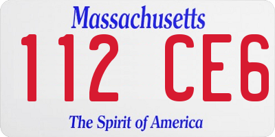 MA license plate 112CE6