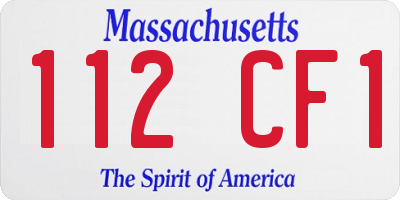 MA license plate 112CF1