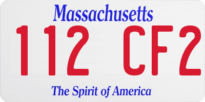 MA license plate 112CF2