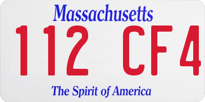MA license plate 112CF4