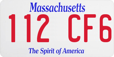 MA license plate 112CF6