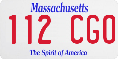 MA license plate 112CG0