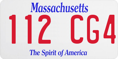 MA license plate 112CG4