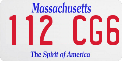 MA license plate 112CG6