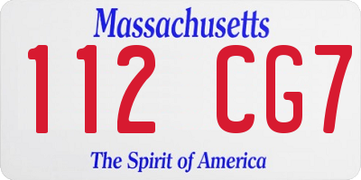 MA license plate 112CG7