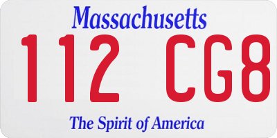 MA license plate 112CG8