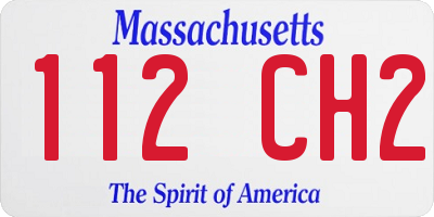 MA license plate 112CH2