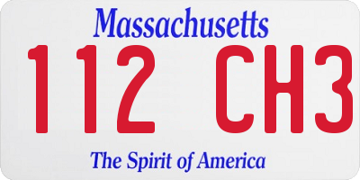 MA license plate 112CH3