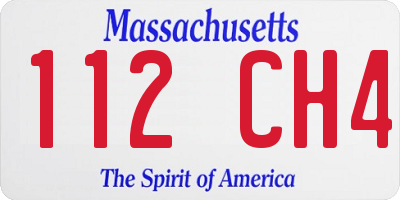 MA license plate 112CH4