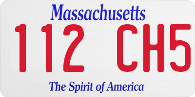 MA license plate 112CH5