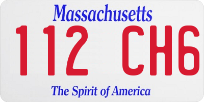 MA license plate 112CH6