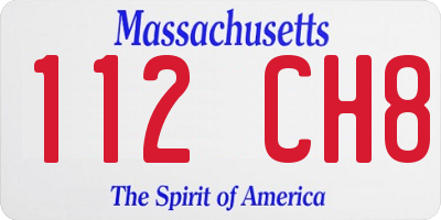 MA license plate 112CH8