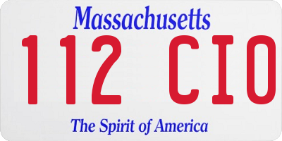 MA license plate 112CI0