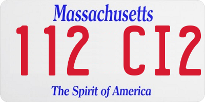 MA license plate 112CI2
