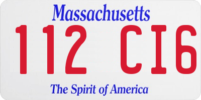 MA license plate 112CI6