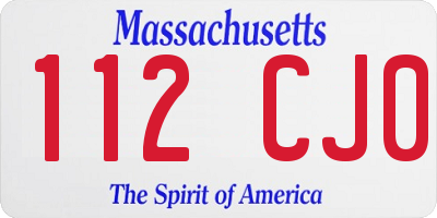 MA license plate 112CJ0
