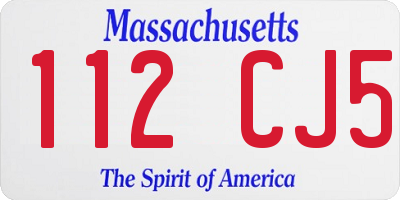 MA license plate 112CJ5