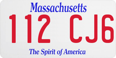 MA license plate 112CJ6