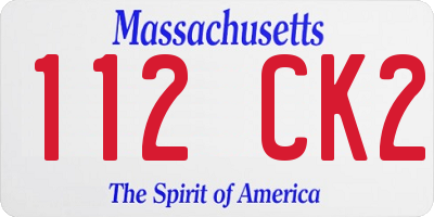 MA license plate 112CK2