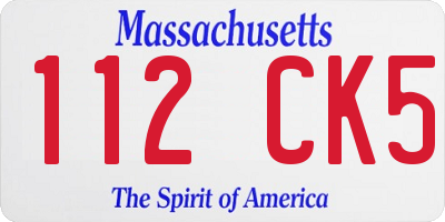 MA license plate 112CK5