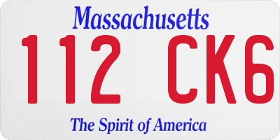MA license plate 112CK6
